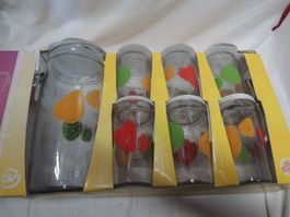 neue 6 Trinkgläser mit Krug 1 Literkrug und 3dl Trinkgläser