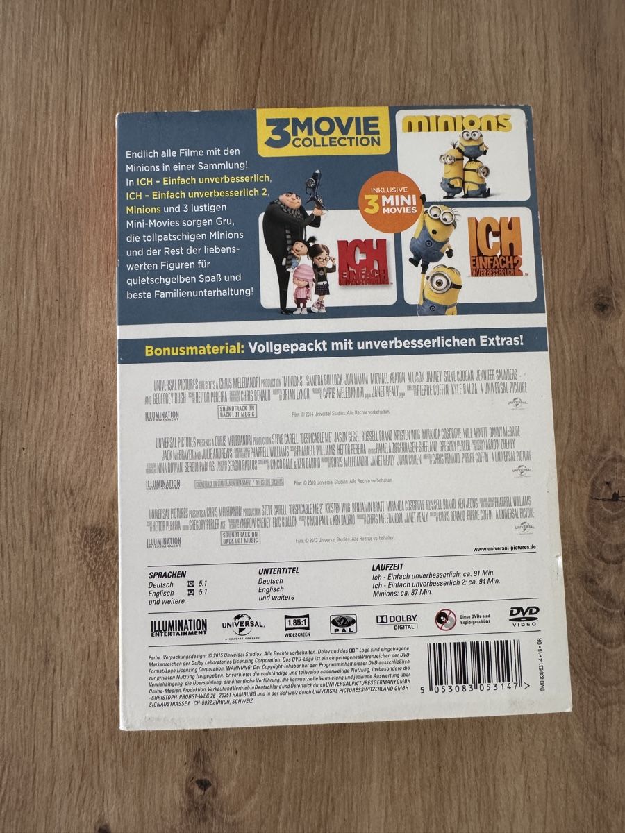Tutti i DVDs: Minions & Ich Einfach unverbesserlich 3er DVD Box – Usato da Biberist venduto da etesummer 1