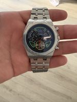 Automatic Watch Men Steel Bracelet Open Heart