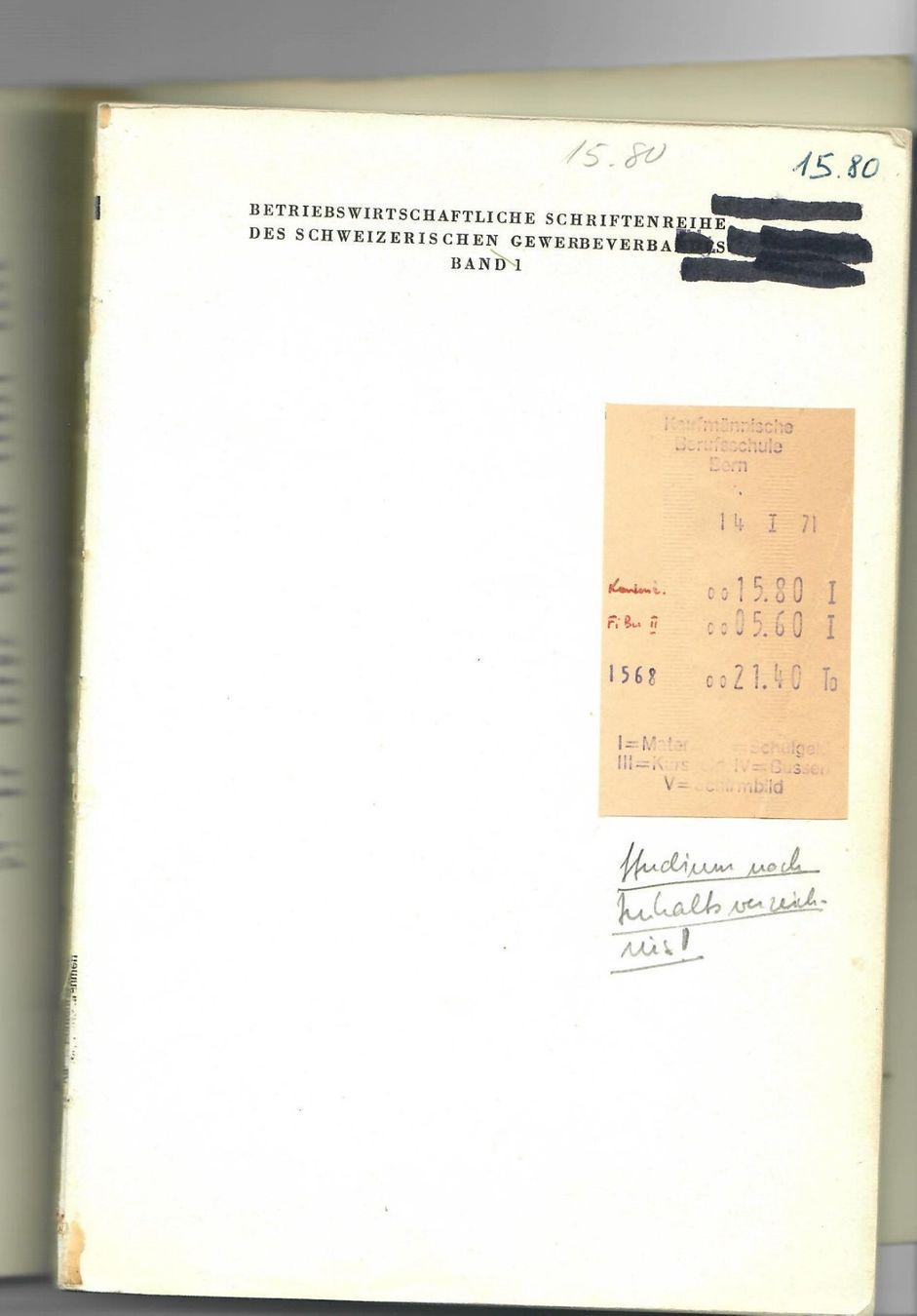 Bücher: Kontenrahmen Karl Käfer – Gebraucht aus Hinterkappelen von 5CH 1