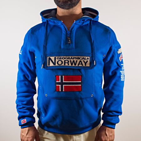SALE - Size S royalblau GEOGRAPHICAL NORWAY Kapuzenpullover
