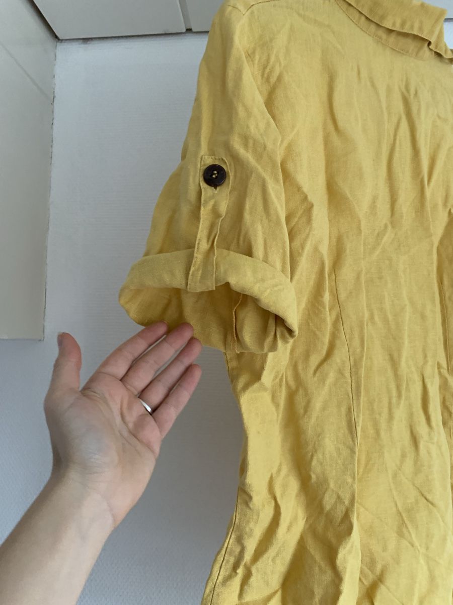 Camicette: Yellow Button-Down Blouse 100% Linen from Italy – Usato da Neukirch (Egnach) venduto da ginger34 1