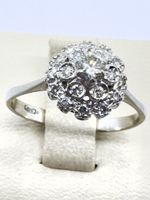 750/18 Karat Weiß Gold Ring mit Brillanten