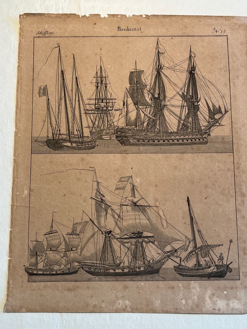 Grafica & Litografie: Six Lithographies Antiques de Construction Navales de 1833 – Usato da Lausanne venduto da charlie_lau24 7