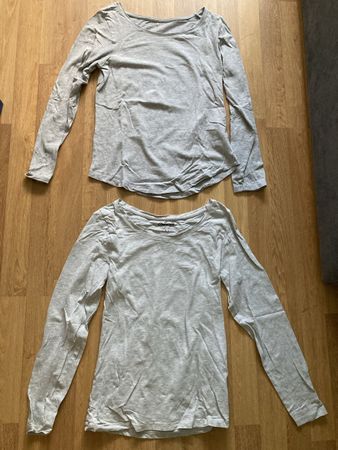 Damen Langarmshirt grau Gr. M, 2 Stk.