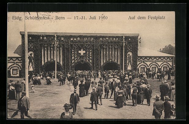 Cartoline postali: Bern, Eidgenössisches Schützenfest 191 – Usato da Berlin venduto da bartko-reher