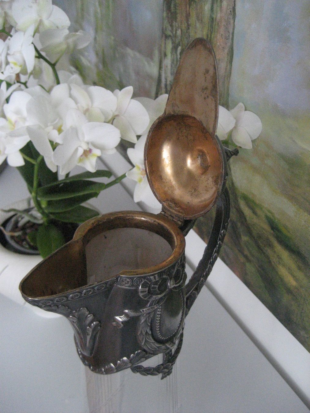 Caraffe: Grosse Prunkkaraffe Jugendstil 1900 Karaffe Antik – Usato da Rieden SG venduto da severem13 3