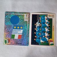 2x Panini WM 2002 Italien Sticker - Wappen & Teamfoto Italia