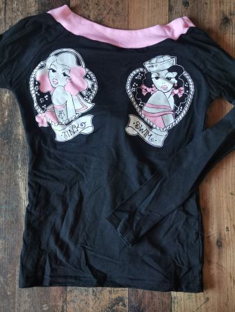 Toofast Pullover Sink Swim Tattoo Girl *NEU* S / M