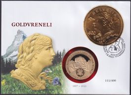 1897-2022, "schönster" bekannter NUMISBRIEF SCHWEIZ +VRENELI