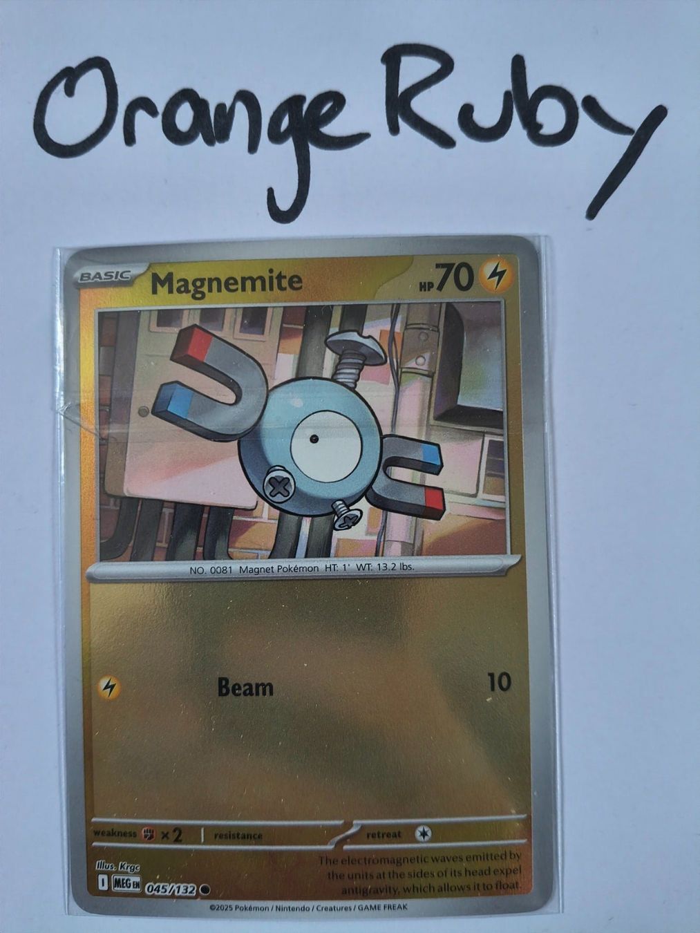 Pokémon Sammelbilder & Trading cards: Magnemite 045/132 REVERSE HOLO Mega Evolution MEG English – Gebraucht aus St. Gallen von OrangeRuby