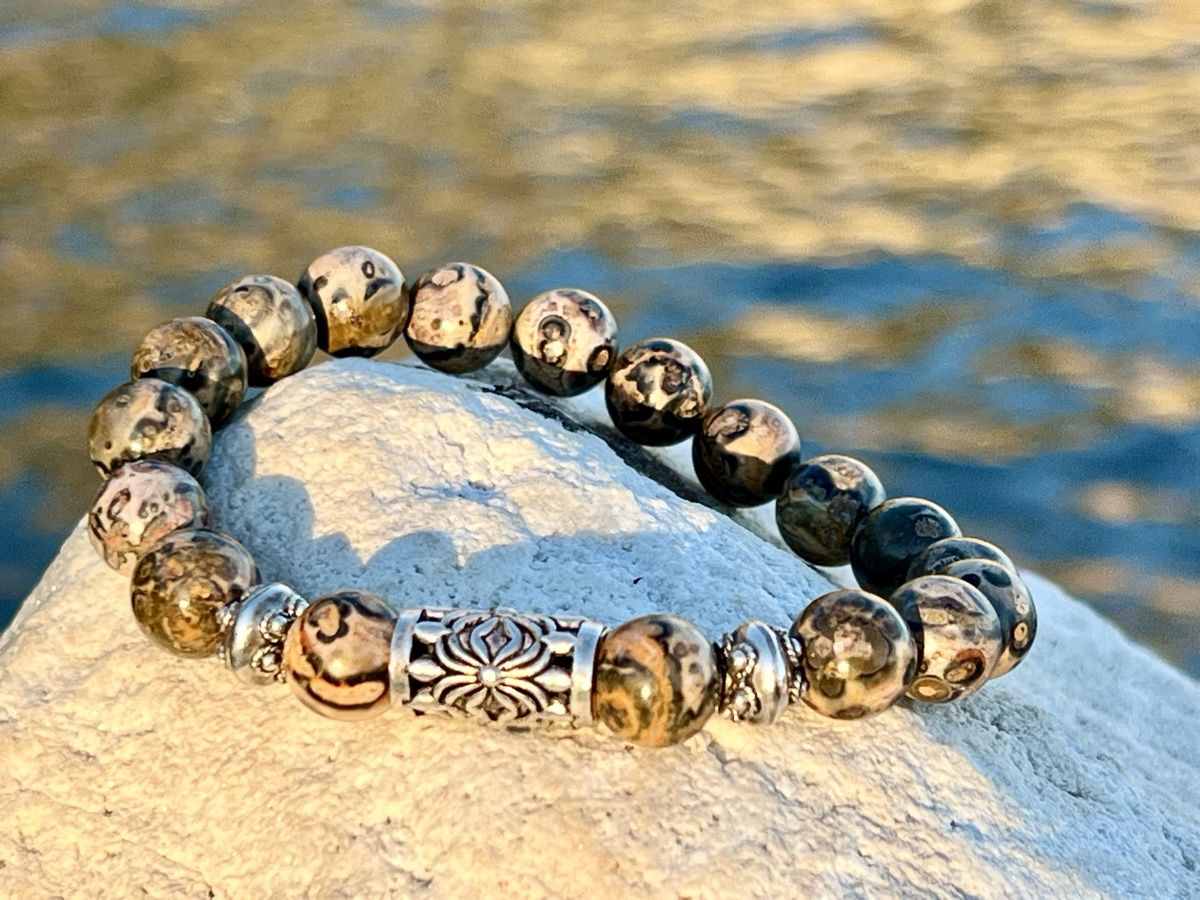 Bracciali & Braccialetti: Leopard Jasper Bracelet - Sterling Silver – Nuovo e nell'imballaggio originale da Rüschlikon venduto da ThereseJewelryDesign 4