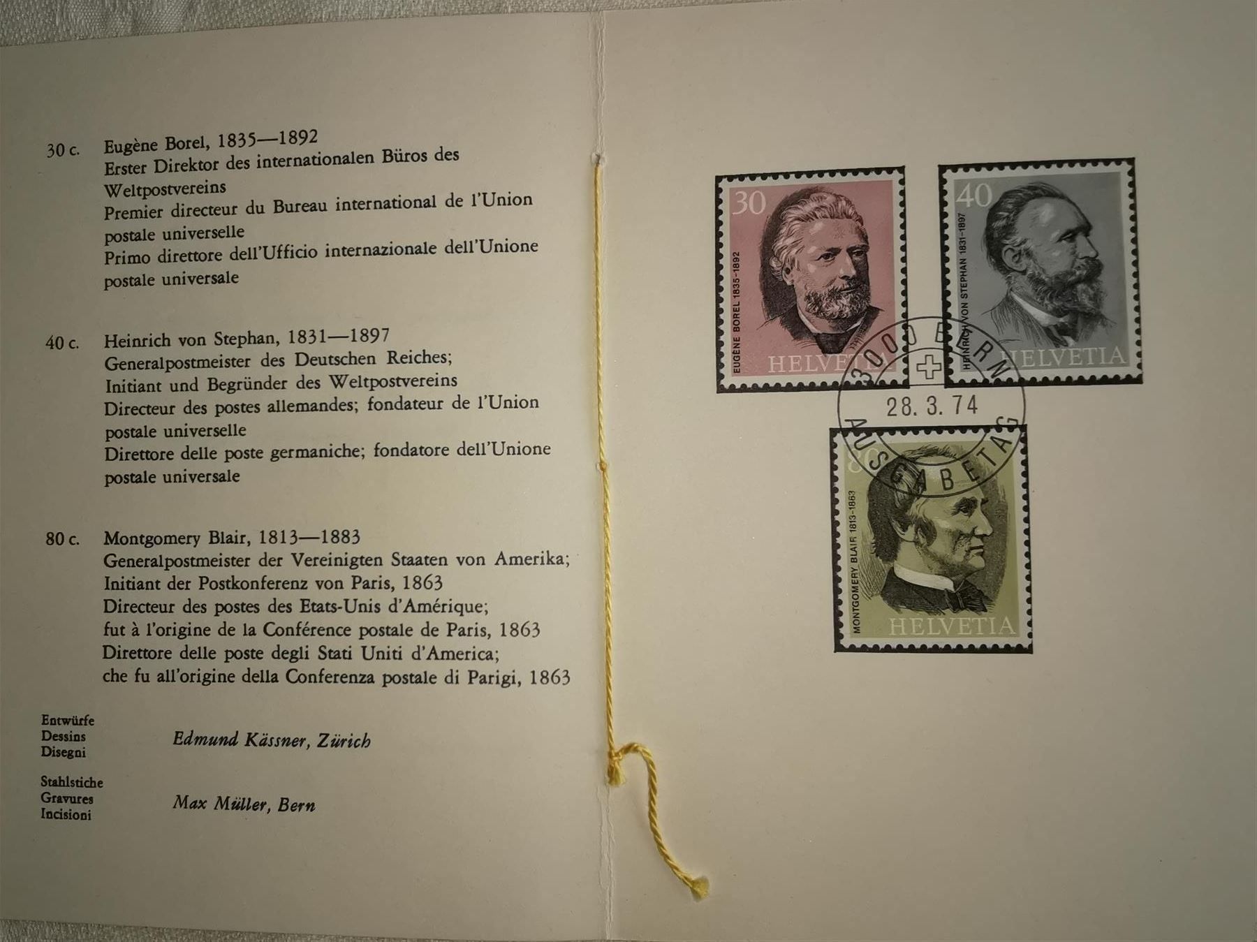Tutti i francobolli: Sondermarken 1974 – Usato da Olten venduto da smiples