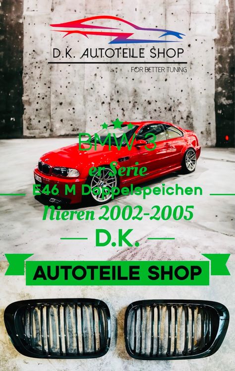 BMW M Doppelspeichen Nieren Kühlergrill 3 er Serie E46, Neu