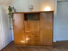 Vintage Massivholz Kleiderschrank & Sekretär / Mid-Century