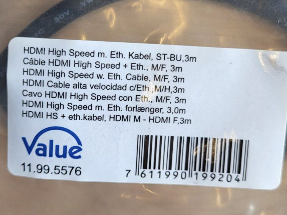 Kabel: Value HDMI (Typ A) — HDMI (Typ A) – Neu (gemäss Beschreibung) aus Rümlang von Greenliff 2