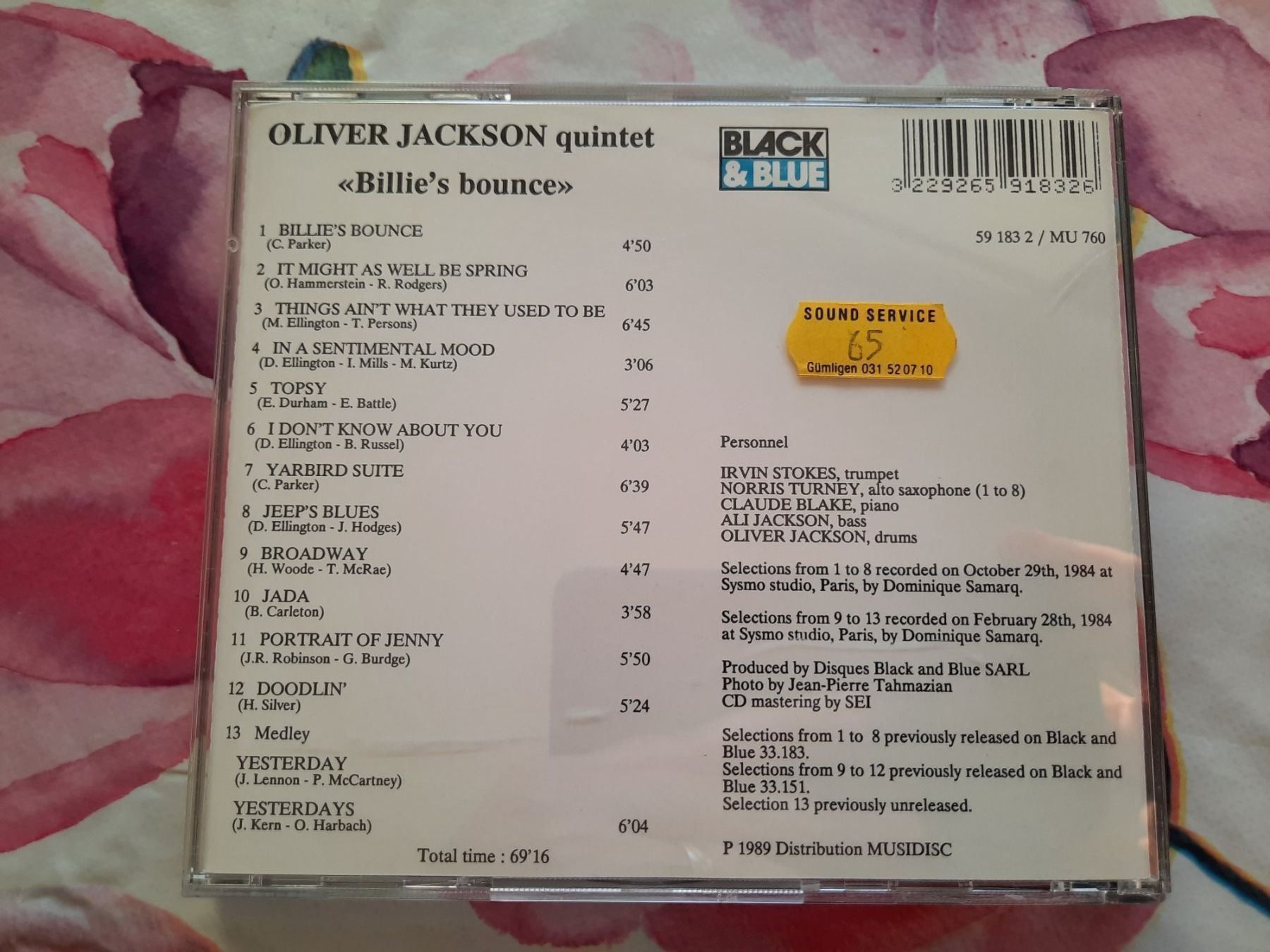 CDs: CD Oliver Jackson Quintet - Billie's – Gebraucht aus Pully von bro_n52j 1
