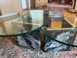 Salontische Glas/ Marmor 3er Kombi