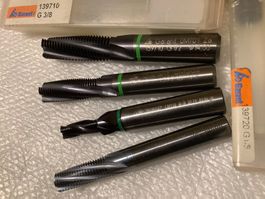 4 VHM Gewindefräser für BSP  G1/8“ bis G3/4“, von SFS GARANT