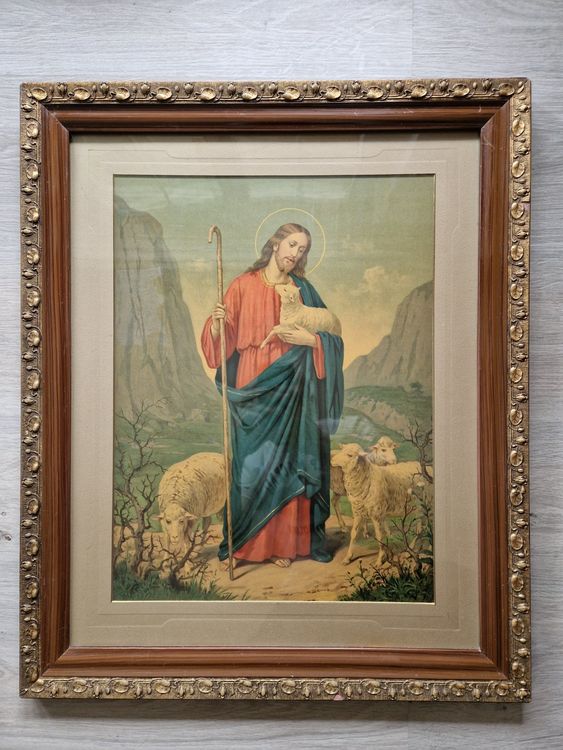 Heiligenbild Jesus Christus als Schäfer Rahmen Heiligen Bild Kaufen