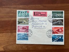 CH 1947 PP und Werbemarken- Satz auf Brief   (V673)