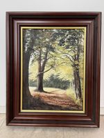 Ölgemälde Herbstwald Landschaft Gemälde Vintage Deko