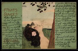Raphael Kirchner: Schöne Frau mit Blume