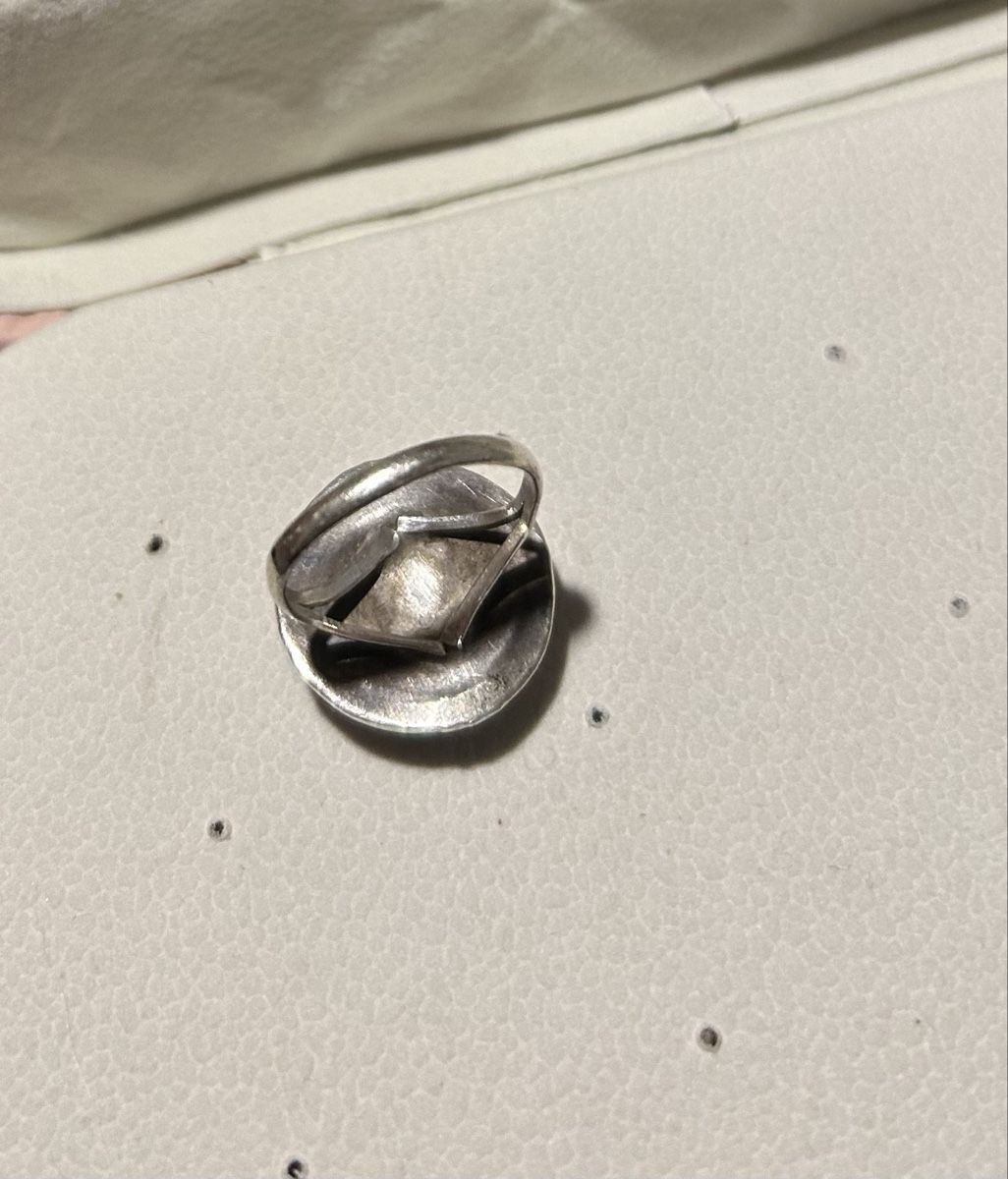 Anelli: Silber Ring mit grünem Stein – Usato da Basel venduto da lenarrari 2