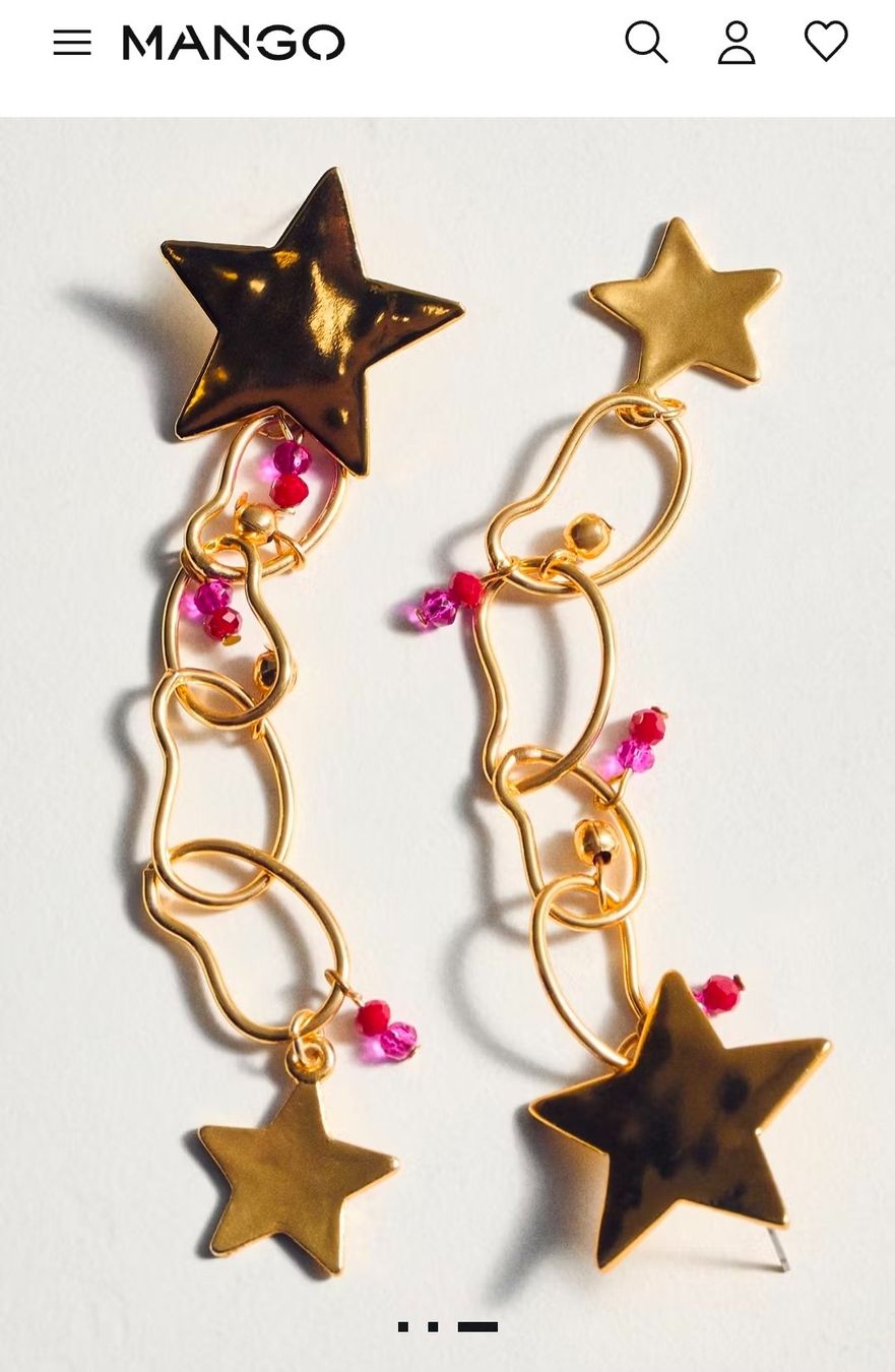 Mango Orecchini pendenti & Orecchini a lobo: Mango Ohrringe mit Sternen Gold und Pink, neu! – Nuovo (secondo la descrizione) da Erlinsbach SO venduto da ULIKH