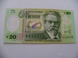 Uruguay 20 Peso Schein 2020 Serie A - Neuwertig!