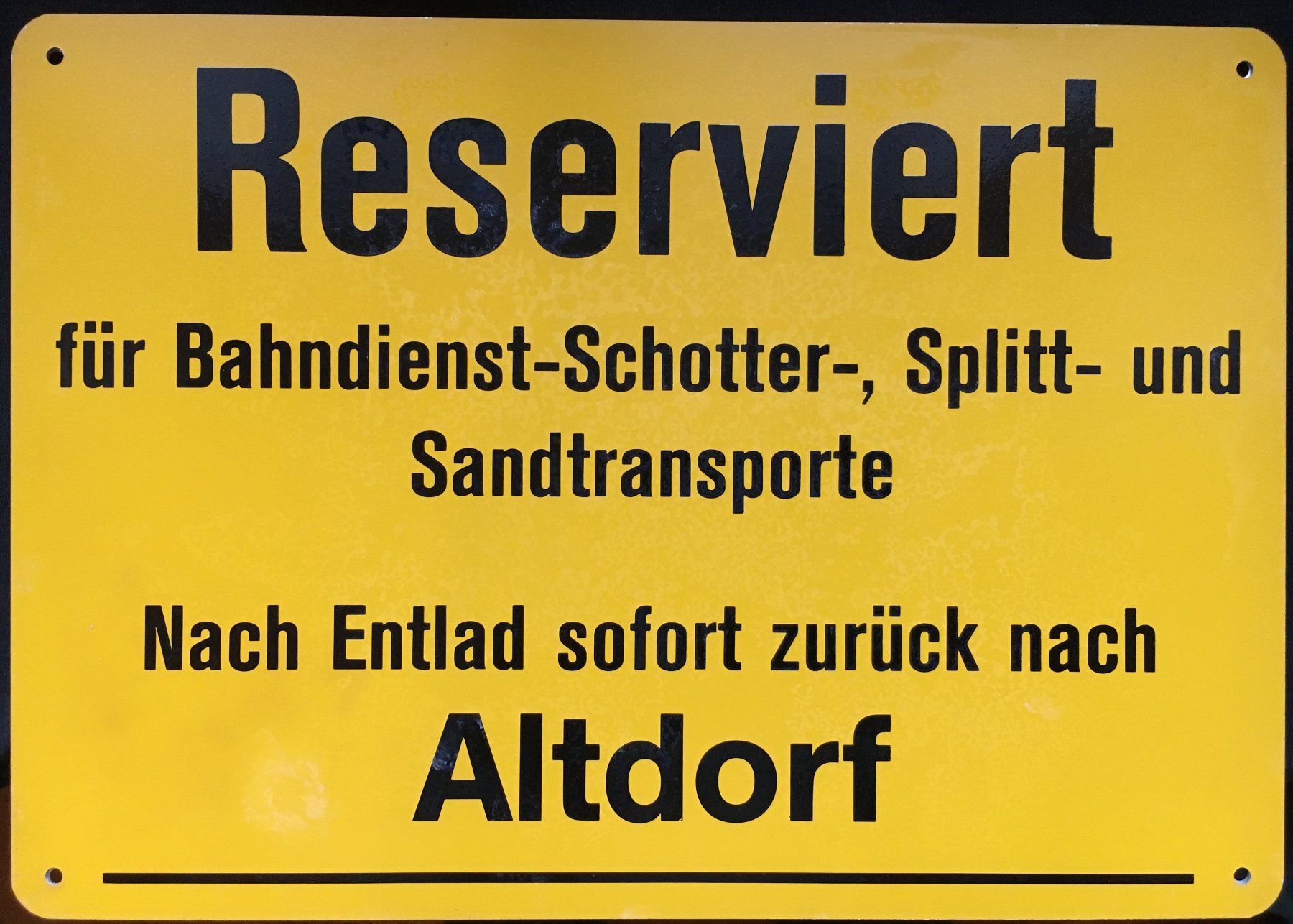 SBB/CFF/FFS Schilder: SBB Schild "Altdorf" – Gebraucht aus Luzern von Solanor13