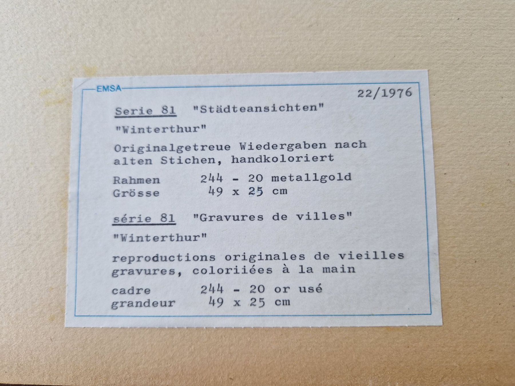 Incisioni: Winterthur -Städtische Ansicht Stich – Usato da Frauenfeld venduto da gre_vnj9 1