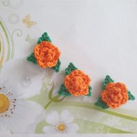 3 Stk. MINI-ROSEN (Röschen gehäkelt) (uncinetto crochet) 990