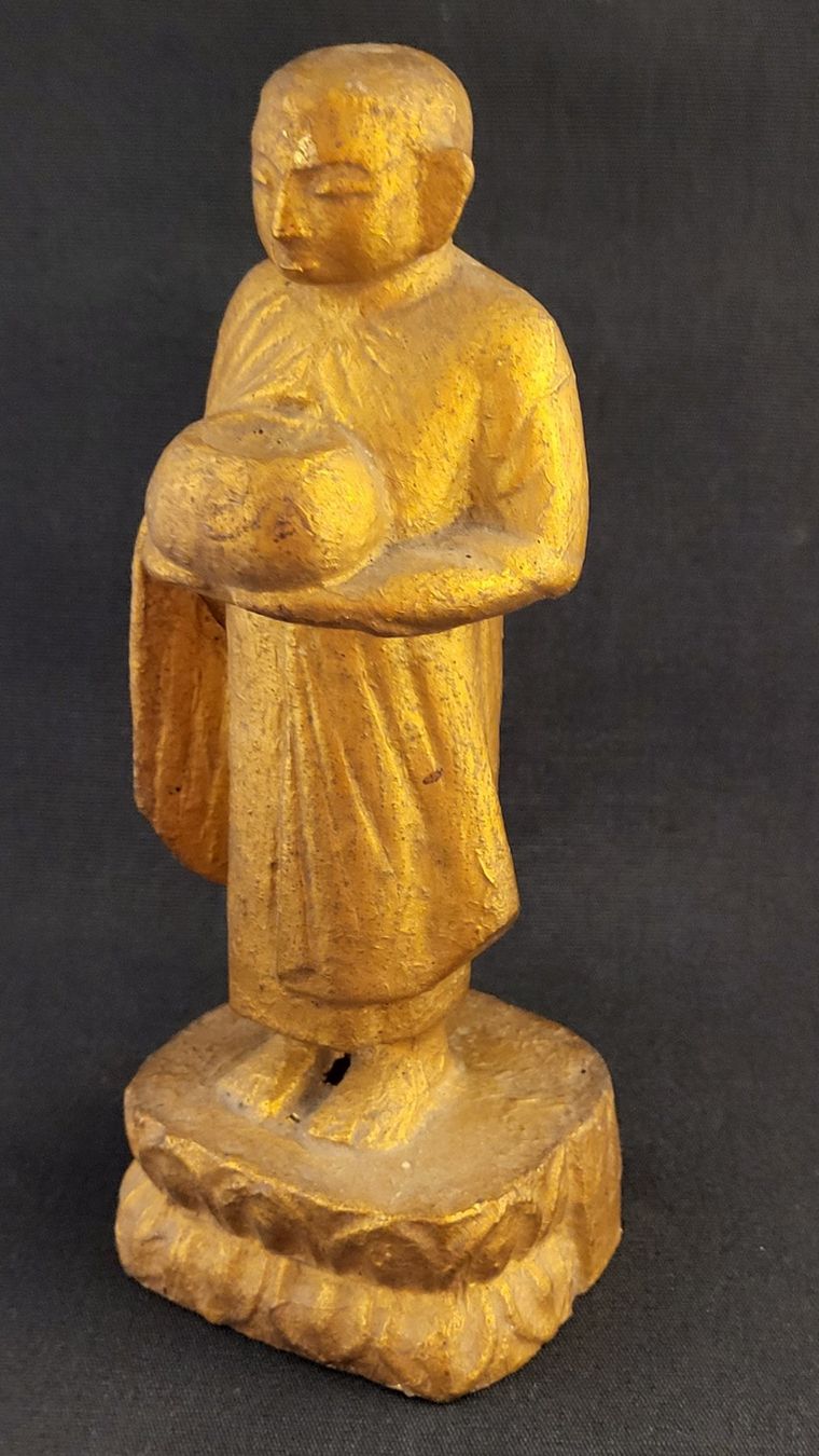 Figurines: Goldige Holz-Figur BUDDHA – D'occasion à Basel par spinne02