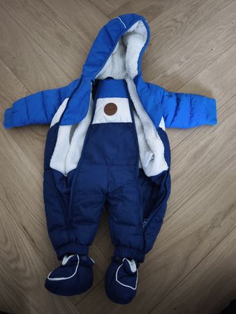 Warmer Baby-Winteroverall in Blau, Größe 62 (0–3 Monate)