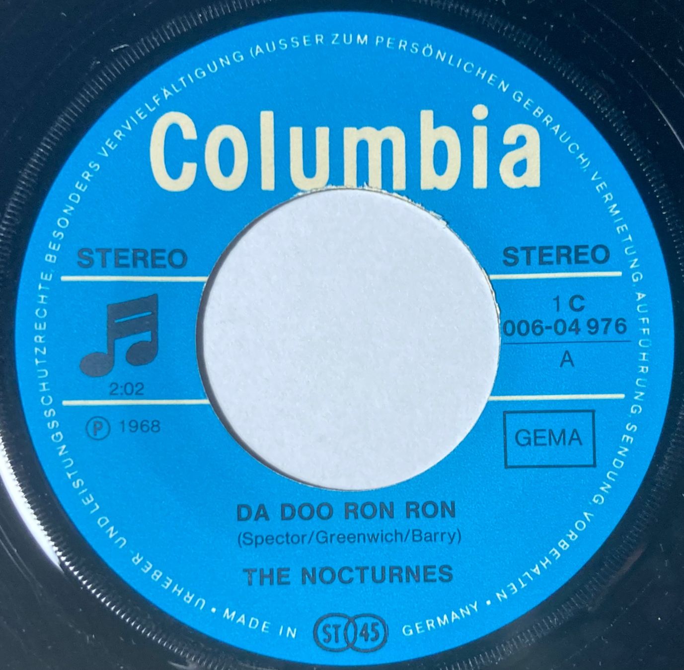 Dischi in vinile: THE NOCTURNES - DA DOO RON RON – Usato da Poliez-Pittet venduto da Newtown-Records 2