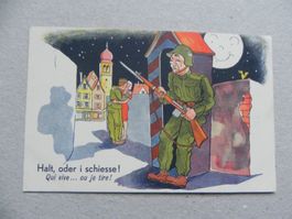 CH Humor Motiv Karte Miltär Rueblikarte Bären Katzen ca.1940