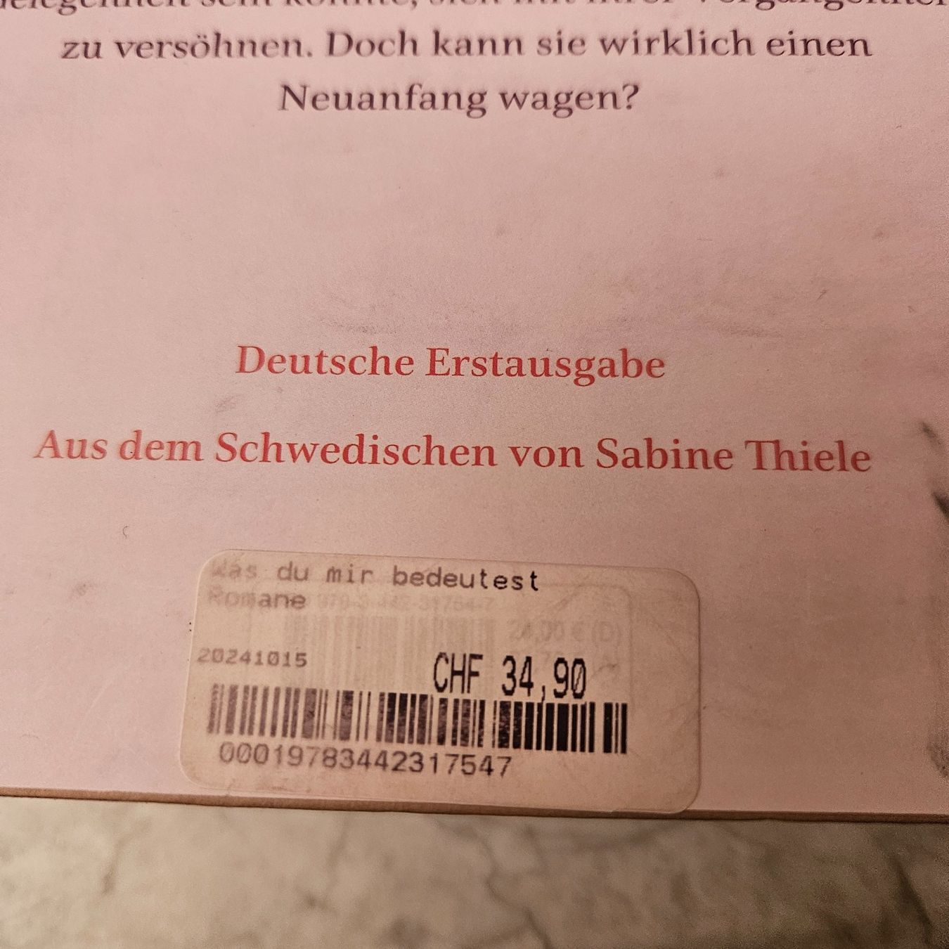 Libri: Sofia Lundberg "Was du mir bedeutest" Roman – Usato da Uster venduto da Sonnenblume212 2