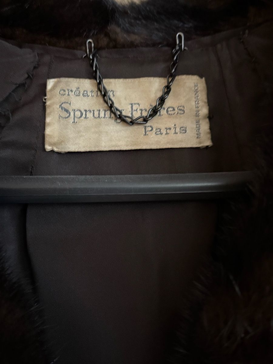 Manteau Oversize En Fourrure Mouton Doré Marron - Sprung Frères Paris Vintage - Taille 42-44-46