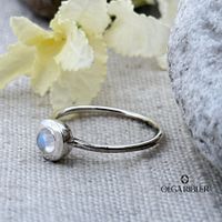 Unikate Silber Ring 925 mit Mondstein Grösse 56
