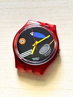 Swatch Uhr rot mit Fischmotiv AG