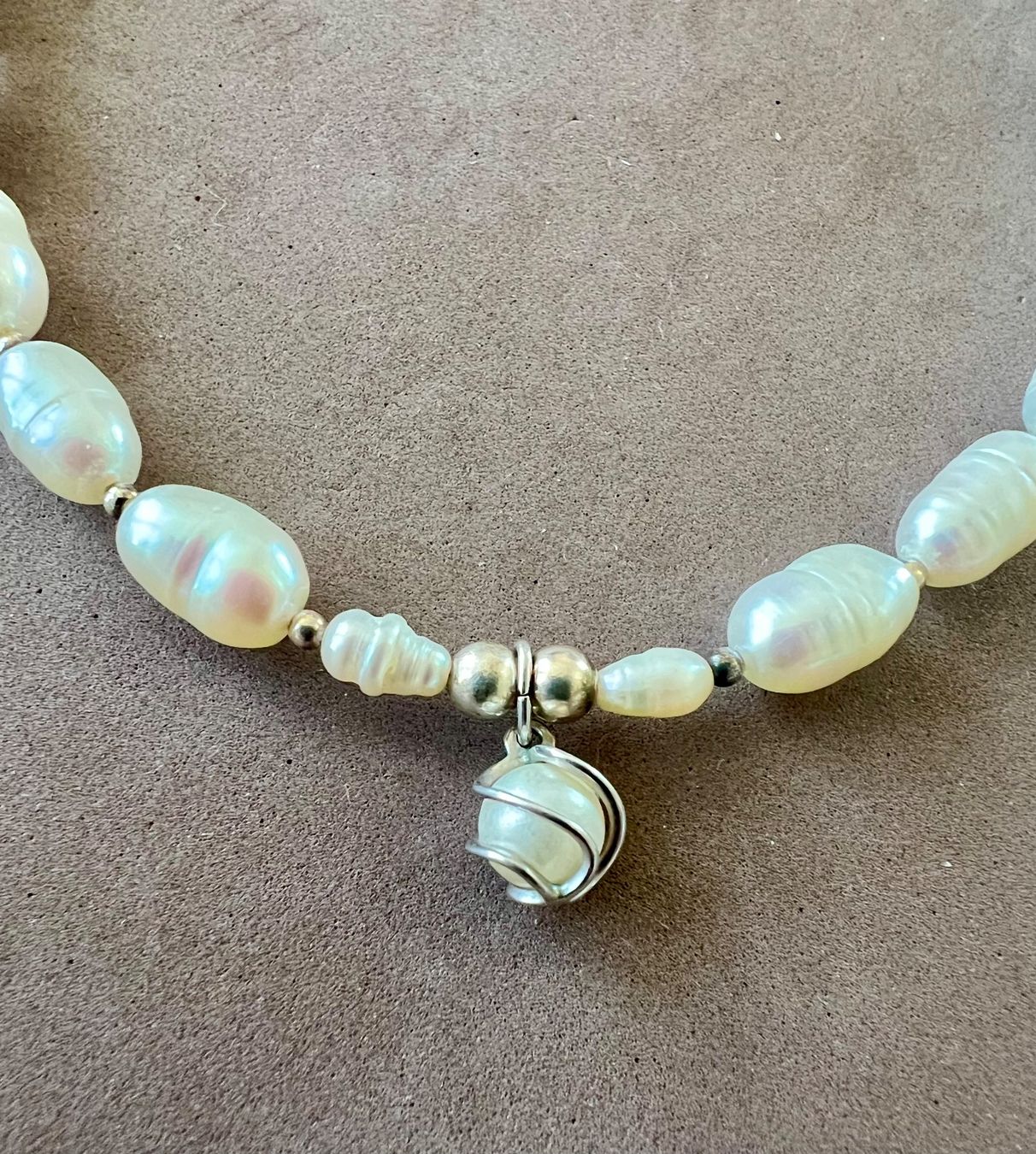 Ketten: Traumhafte Perlenkette 925 Silber mit schwebender Perle – Neu (gemäss Beschreibung) aus Ruswil von artbyhand 3