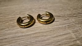 Ohrringe goldfarbig edelstahl creolen guter Zustand