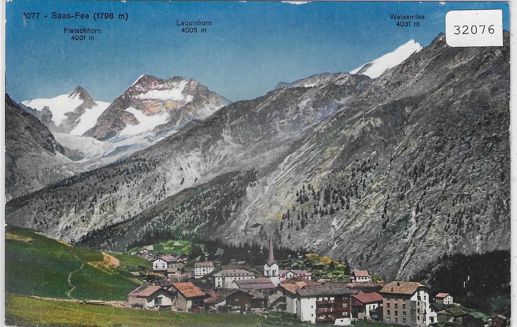 Cartoline postali: Saas-Fee - Generalansicht - Litho – Usato da Ettingen venduto da Kartenplanet