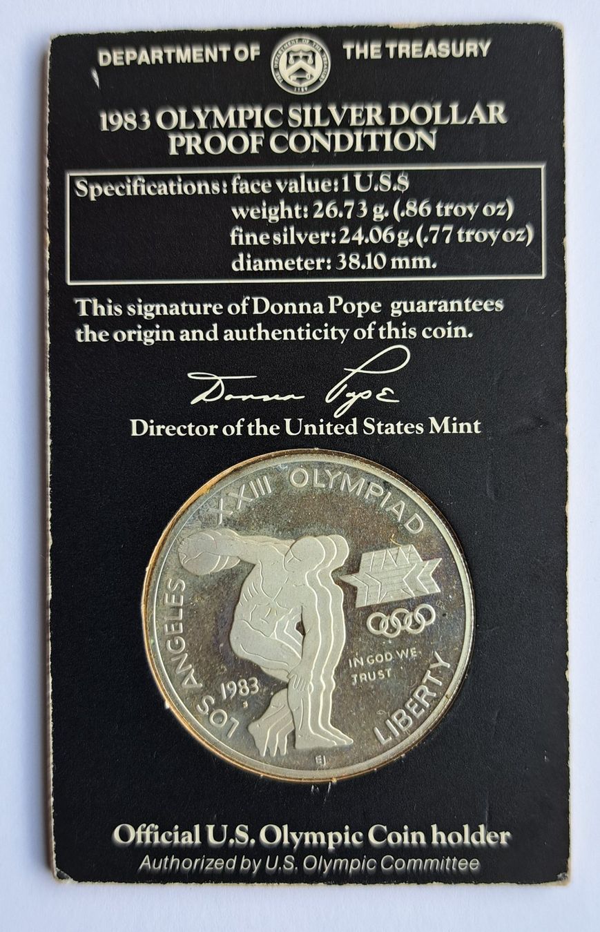 Medaillen: Olympic Dollar .900 Fine Silber 26.73 Gramm – Gebraucht aus Mollis von serik57 1