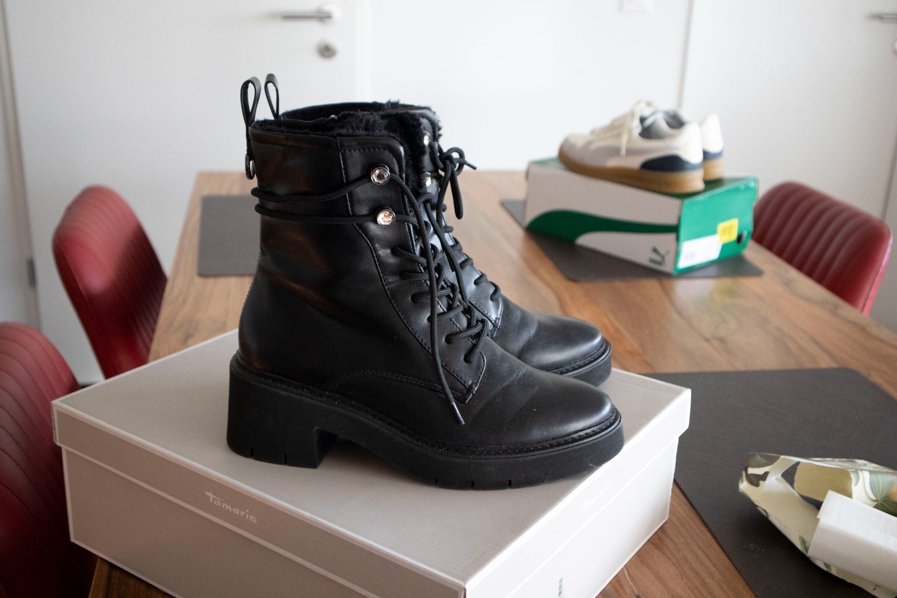 Tamaris Scarpe da donna: Tamaris Lace-up ankle boots vegan leather – Nuovo e nell'imballaggio originale da Affoltern am Albis venduto da Katarinushka 1