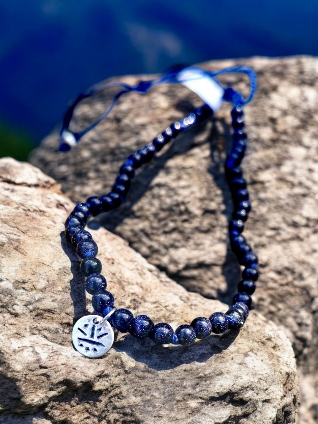 Bracciali & Braccialetti: Fusskette Blaufluss & Silber – Nuovo e nell'imballaggio originale da Aarau venduto da Schmuckhoehle_MD 2