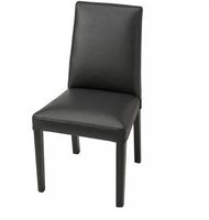 6x Esstisch Stuhl Leder schwarz 