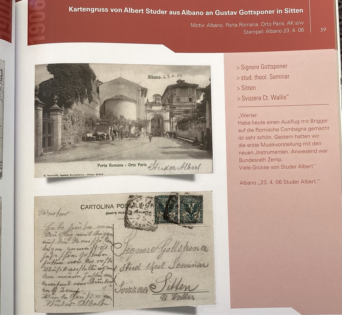 Livres: Wallis, Garde, Grüsse aus Rom ins Wallis. – D'occasion à Reinach BL par Linda013 6