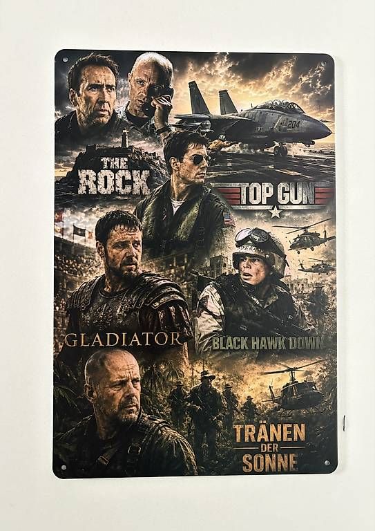 Insegne: Blechschild Actionfilme – Nuovo e nell'imballaggio originale da Rickenbach ZH venduto da Pumba_500